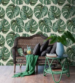 Tropical Leaf Wallpaper by MINDTHEGAP Green
