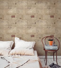 Vintage Letters Wallpaper by MINDTHEGAP Red