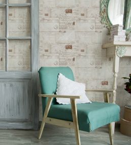 Vintage Letters Wallpaper by MINDTHEGAP Taupe
