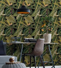 Amazonia Wallpaper by MINDTHEGAP Black,Green