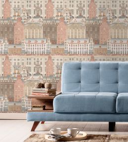 Amsterdam Wallpaper by MINDTHEGAP Brown,Red,Taupe