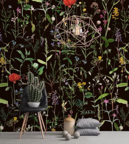 Aquafleur Wallpaper by MINDTHEGAP Anthracite