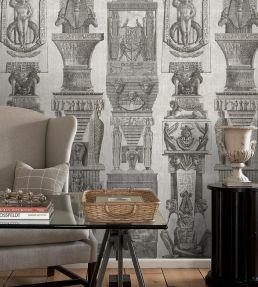 Egyptian Columns Wallpaper by MINDTHEGAP Grey,Taupe