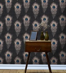 Peacock Wallpaper by MINDTHEGAP Black,Blue