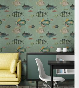 Poissons Wallpaper by MINDTHEGAP Blue,Green