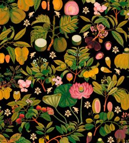 Asian Fruits And Flowers Wallpaper by MINDTHEGAP Anthracite
