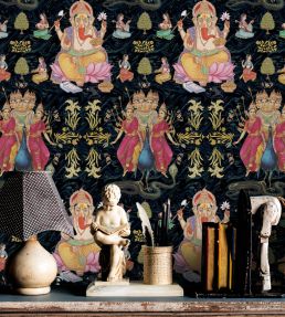 Goddess Wallpaper by MINDTHEGAP Black, Blue, Pink, Gold