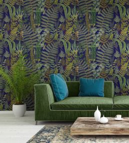 Green Sanctuary Wallpaper by MINDTHEGAP Anthracite