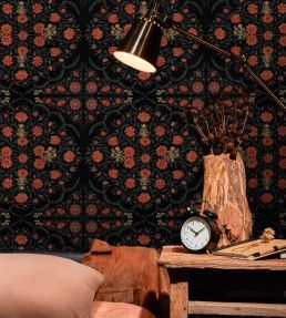 Hindu Bloom Wallpaper by MINDTHEGAP Anthracite