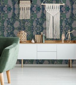 Marbled Paper Wallpaper by MINDTHEGAP Blue, Green, Grey