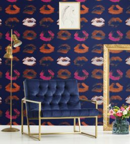 Neon Kiss Wallpaper by MINDTHEGAP Indigo