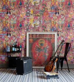 Nirvana Wallpaper by MINDTHEGAP Blue, Green, Pink, Yellow