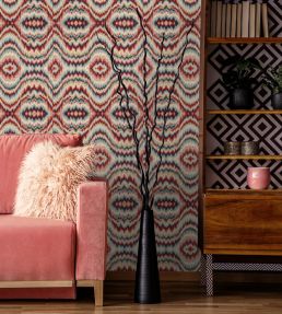 Psychedelic Wallpaper by MINDTHEGAP Blue, Red, Taupe
