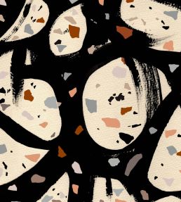 Terrazzo Wallpaper by MINDTHEGAP Black, Brown, Grey