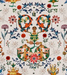 Transylvania Folk Wallpaper by MINDTHEGAP White, Blue