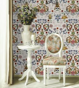 Transylvania Folk Wallpaper by MINDTHEGAP White, Blue