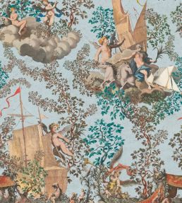 Journey To Eden Fabric by MINDTHEGAP Blue