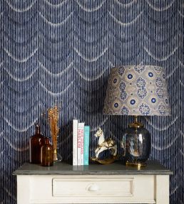 Moving Waves Wallpaper by MINDTHEGAP Indigo