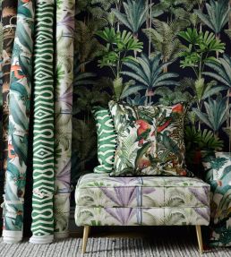 Palmeras Fabric by MINDTHEGAP Purple