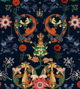 Transylvania Folk Fabric by MINDTHEGAP Navy