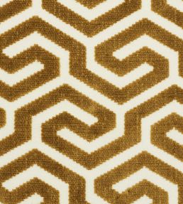Ming Fret Velvet Fabric by Schumacher Bronze