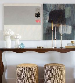 Ming Fret Velvet Fabric by Schumacher Bronze