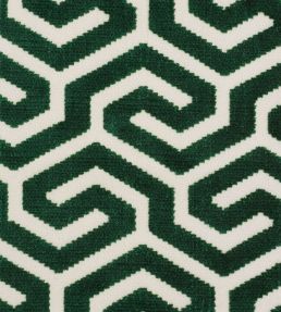 Ming Fret Velvet Fabric by Schumacher Emerald