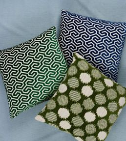 Ming Fret Velvet Fabric by Schumacher Emerald