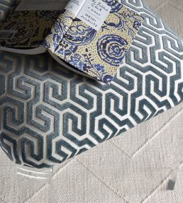 Ming Fret Velvet Fabric by Schumacher Red
