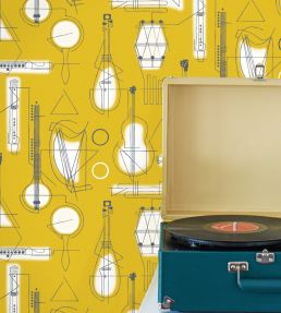 Concert Wallpaper by Mini Moderns Mustard