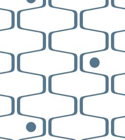 Net and Ball Wallpaper by Mini Moderns Washed Denim