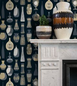 Vessel Wallpaper by Mini Moderns Midnight