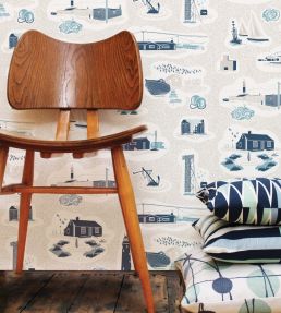 Dungeness Wallpaper by Mini Moderns Washed Denim