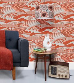 Moordale Wallpaper by Mini Moderns Harvest Orange