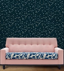 Star-ling Wallpaper by Mini Moderns Midnight & Silver