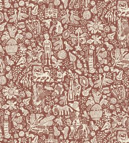 Minna Maze Wallpaper by Lewis & Wood Russet