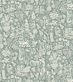 Minna Maze Wallpaper by Lewis & Wood Sage