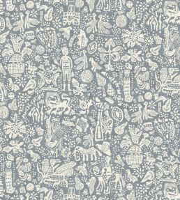 Minna Maze Fabric by Lewis & Wood Smoke