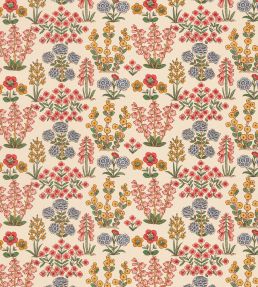 Minnie's Garden Fabric by George & Minnie Raspberry/Daffodil