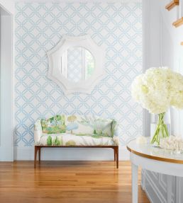 Miramar Way Wallpaper by Thibaut Navy