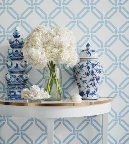 Miramar Way Wallpaper by Thibaut Navy