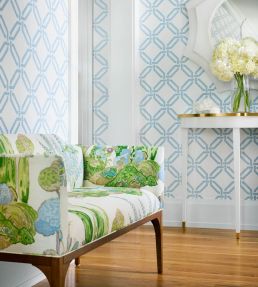 Miramar Way Wallpaper by Thibaut Navy