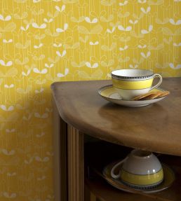 Saplings Wallpaper by MissPrint Cream with Pink