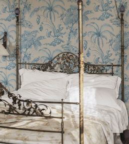 Moa Wallpaper by Sandberg Indigo Blue