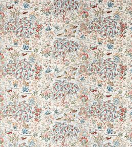 Moat Birds Fabric by Sanderson Blue Clay/Mallow