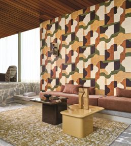 Modernismo Wallpaper by Casamance Anthracite/Marine