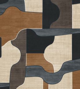 Modernismo Wallpaper by Casamance Anthracite/Marine