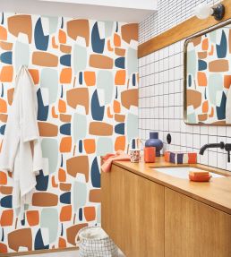 Module Wallpaper by Casadeco Orange/Celadon