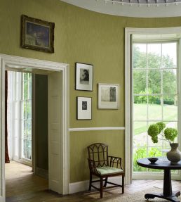 Moire Wallpaper by Zoffany Hessian Green