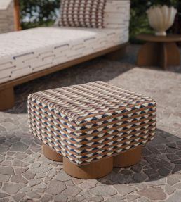 Moki Fabric by Casamance Ocre Turquoise